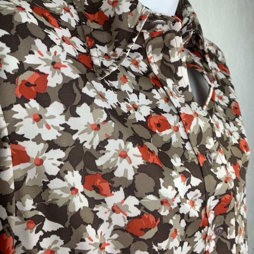 50% OFF Vintage 70’s Floral Flare Collar Shirt - Picture 7 of 8